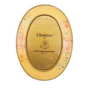 Vintage Classique Hand Crafted & Enameled Oval Picture Frame 3 1/2" x 5"